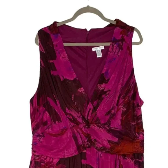 NEW London Times Floral Halter Ruched Waist Sleeveless Maxi Dress | Size 20W - Picture 9 of 11